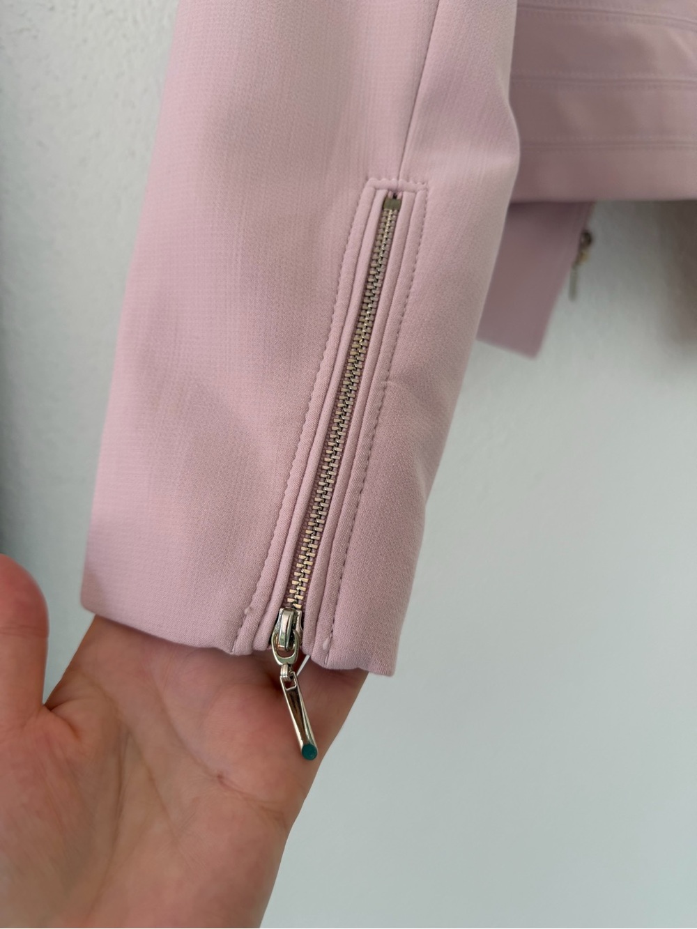 White House Black Market Blush Pink Moto Jacket Blazer – Size 8 - Picture 11 of 17